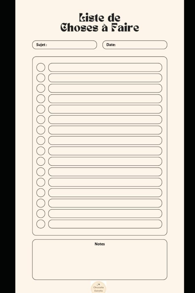 100 listes de choses à faire: #2